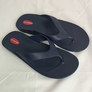 Okabashi Men's Navy Blue Comfortable Durable Flip-Flop Sandals Made IN USA Sz XL